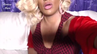 BBW ebony tranny docking with white dildo foreskin play