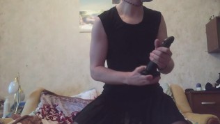 SISSY CROSSDRESSER FUCKS TIGHT ASS WITH HUGE BBC